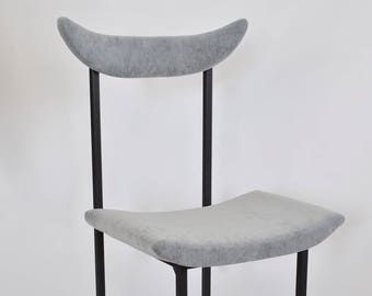 Chaise de salle à manger en velours gris TianAnMan