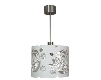 Lampe moderne, éclairage design, plafonnier, ROSES BLANCHES