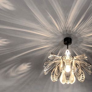 Moderne Lampe, außergewöhnliches Design, Deckenleuchte Stahl Blütenblätter Bild 2