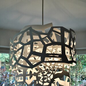 Lampe moderne, design géométrique, plafonnier CELLS blanc image 6
