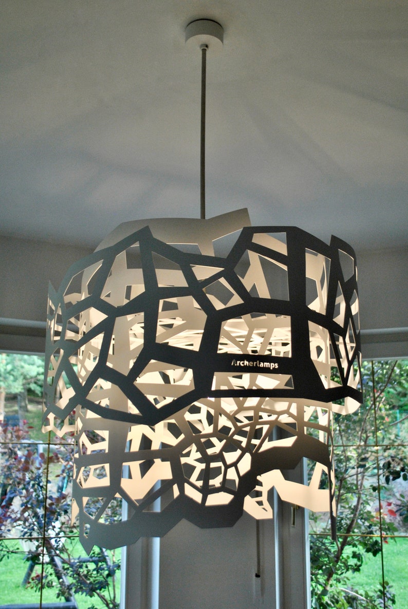 Lampe moderne, design géométrique, plafonnier CELLS blanc image 6
