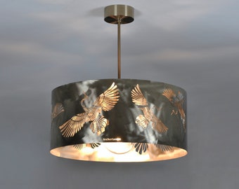 Moderne Lampe, Deckenleuchte GOLD CRANE