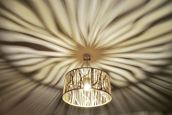 Modern Lamp Unusual Design Ceiling Light Gold Forest Etsy