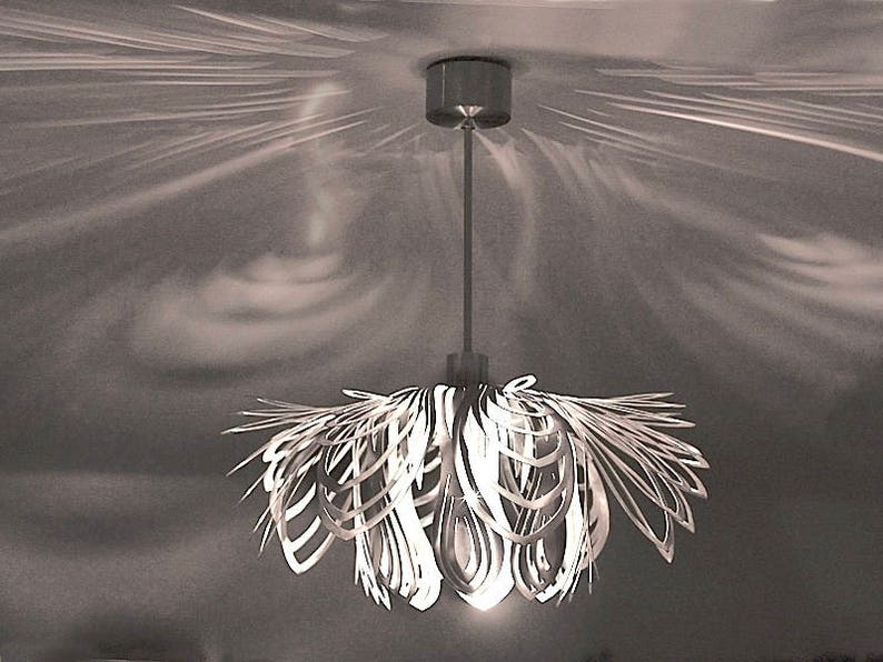 Moderne Lampe, außergewöhnliches Design, Deckenleuchte Stahl Blütenblätter Bild 5