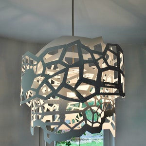 Lampe moderne, design géométrique, plafonnier CELLS blanc image 7