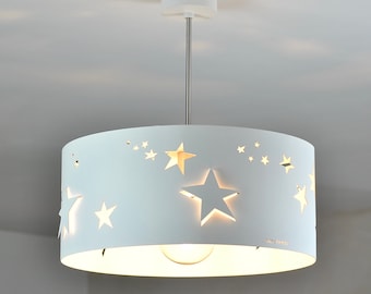 Lámpara moderna, luz de techo, lámpara decorativa, lámpara colgante blanca- estrellas - WHITE STARDUST