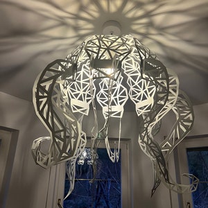 Handcrafted Steel Octopus Ceiling Lamp Nautical Lighting Fixture for Unique Home Decor image 5