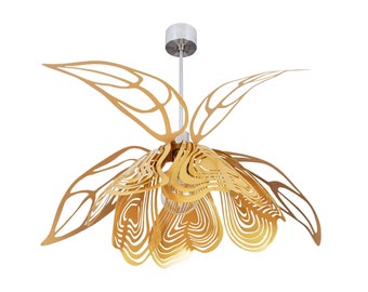 Modern Lamp, unusual design, ceiling light GOLD FLOWER