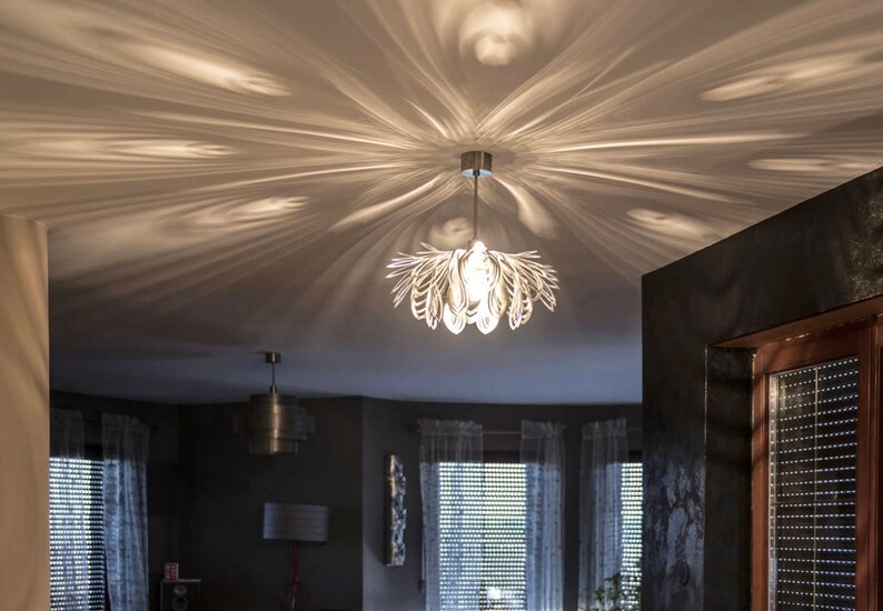Lámpara moderna, diseño inusual, luz de techo STEEL PETALS imagen 3