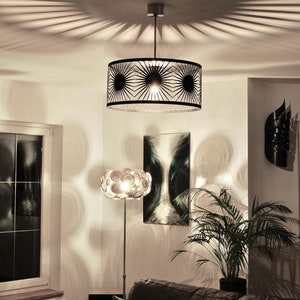 Lampe moderne, plafonnier géométrique HELIOS cristal noir image 6