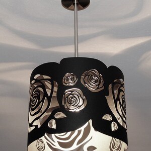 Modern Lamp, unusual design, ceiling light BLACK ROSES