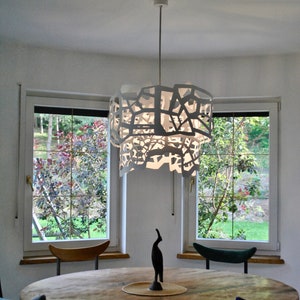 Lampe moderne, design géométrique, plafonnier CELLS blanc image 3