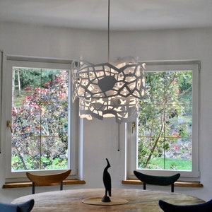 Lampe moderne, design géométrique, plafonnier CELLS blanc image 2