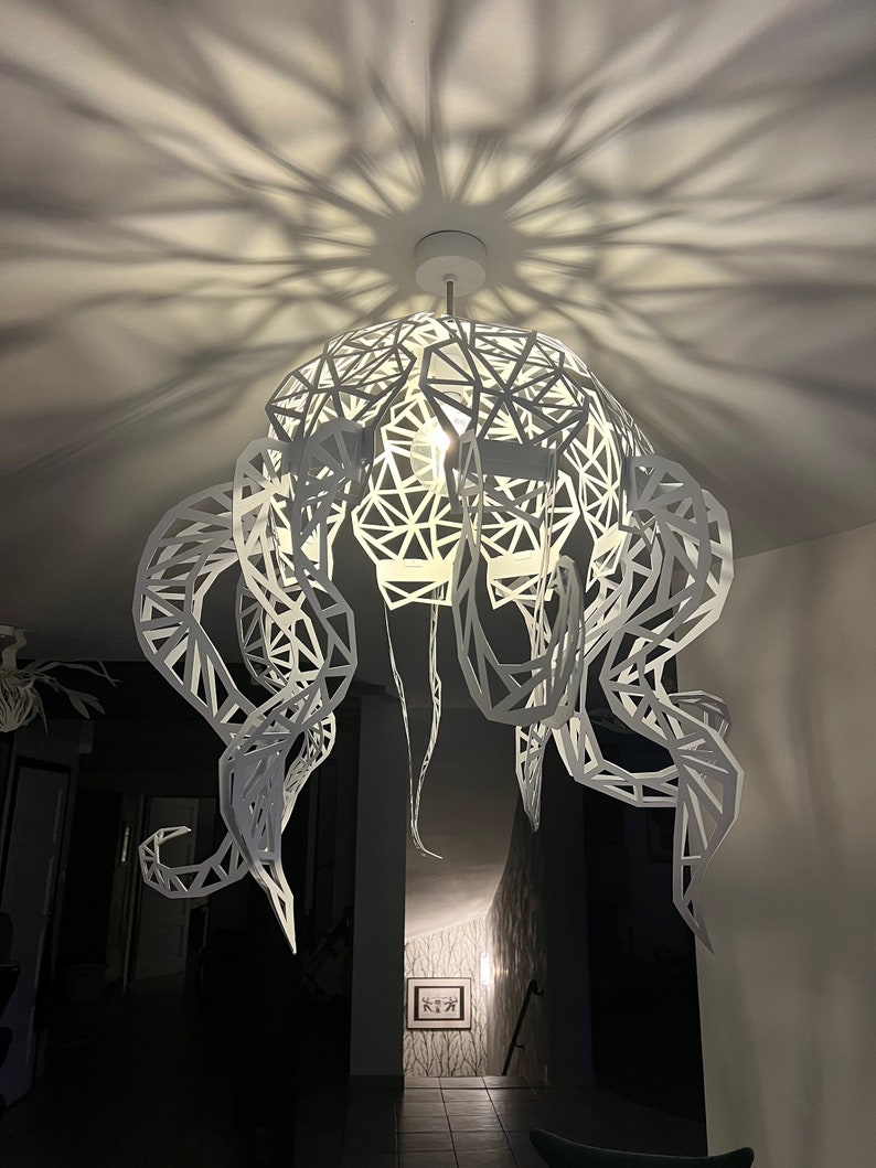 Handcrafted Steel Octopus Ceiling Lamp Nautical Lighting Fixture for Unique Home Decor image 7