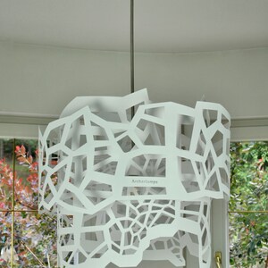 Lampe moderne, design géométrique, plafonnier CELLS blanc image 5