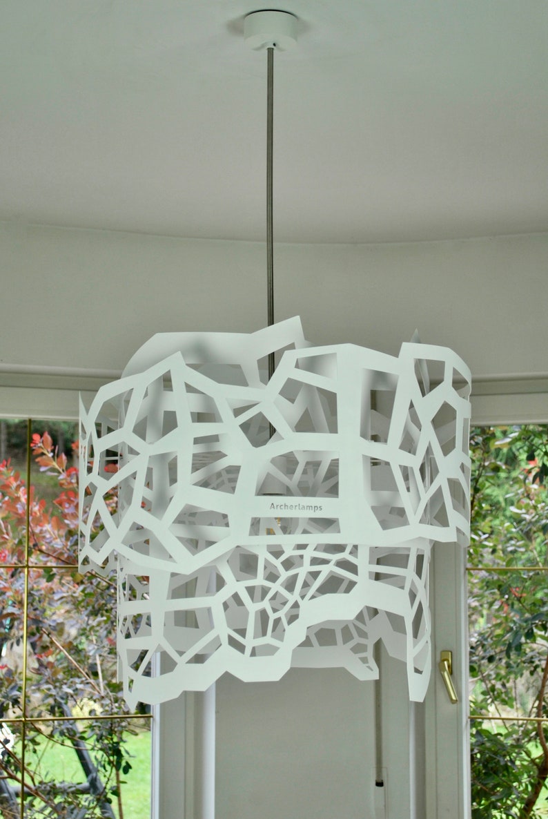 Lampe moderne, design géométrique, plafonnier CELLS blanc image 5