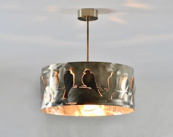 Modern Lamp, ceiling light GOLD BIRDS