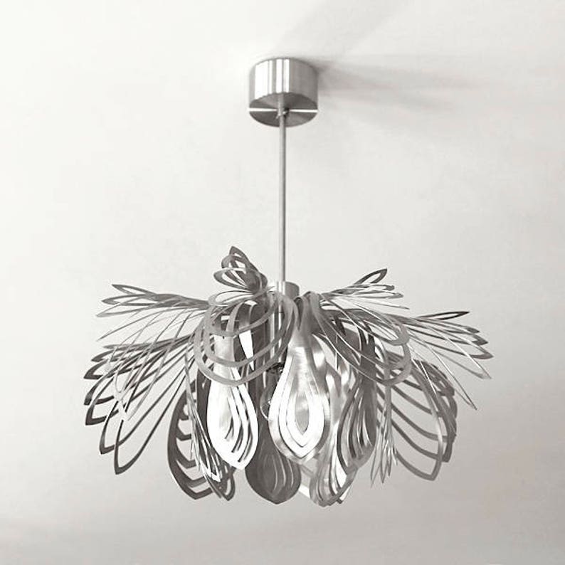 Moderne Lampe, außergewöhnliches Design, Deckenleuchte Stahl Blütenblätter Bild 1