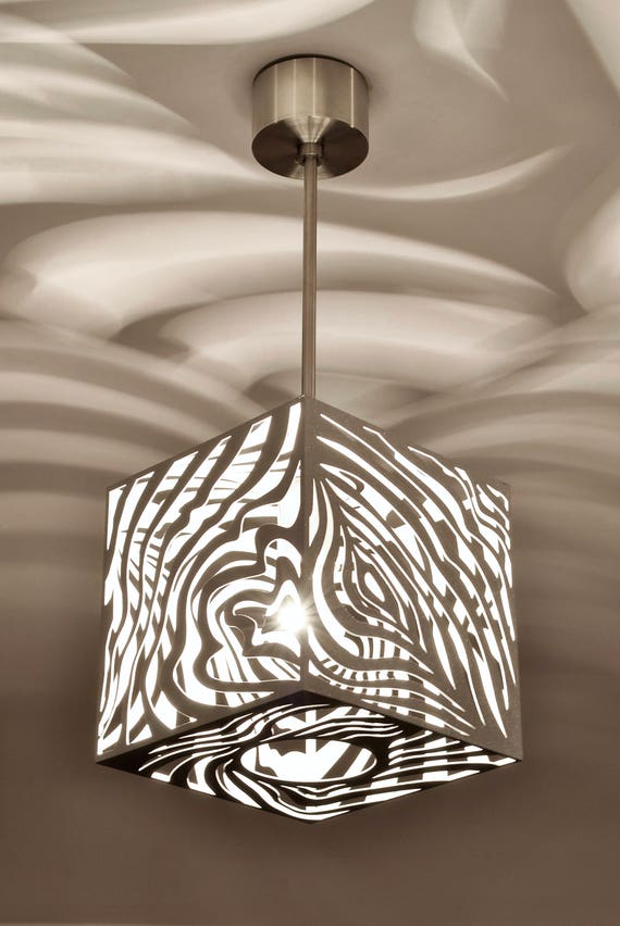 Modern Lamp Unusual Design Ceiling Light Waves Qube Etsy
