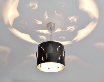 Lampe moderne, plafonnier oiseaux noirs