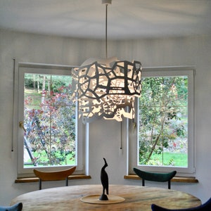 Lampe moderne, design géométrique, plafonnier CELLS blanc image 4