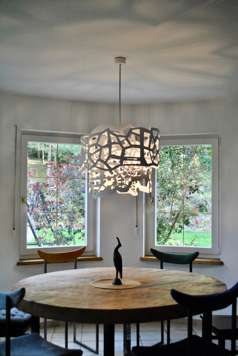 Lampe moderne, design géométrique, plafonnier CELLS blanc image 4