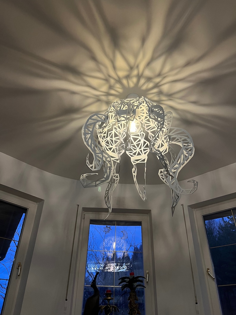 Handcrafted Steel Octopus Ceiling Lamp Nautical Lighting Fixture for Unique Home Decor image 8