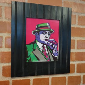 Al Capone Colorful 80&#39;s Pop Art Mobster Framed Art Print By Neon And