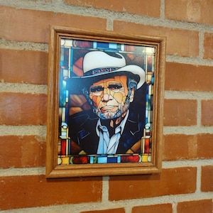 Merle Haggard Stained Glass Style Framed Art Print By Neon Nicho