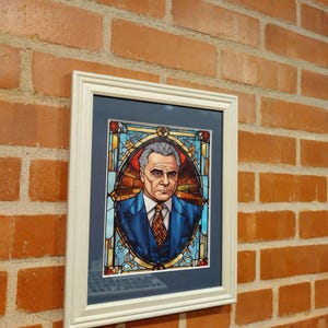 John Gotti Stained Glass Style Framed Art Print By Neon Nicho