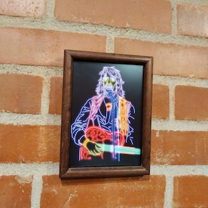 Neon Waylon Jennings Outlaw Country Framed Art Print By Neon Nicho