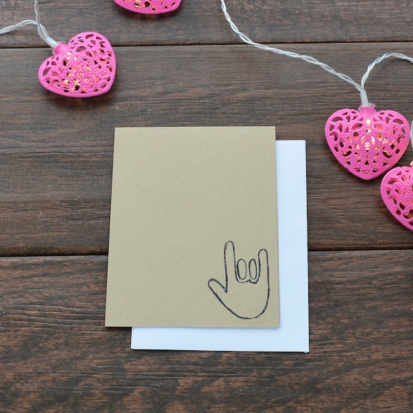 Unique Valentine's Day Card, I Love You Card, Valentine's Card for Him, Valentine Card for Her, Sign Language Card, Unique Love Card, ASL