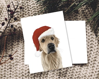 Dog Christmas Card, Golden Retrieve Christmas Card, Cute Holiday Card, Dog Lover Secret Santa, Dog Lover Holiday Card, Golden Retriever Card