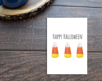 Printable Halloween Card, Candy Corn Halloween Card, Candy Corn Card, Digital Halloween Card, Printable Halloween Decor, Candy Corn Decor