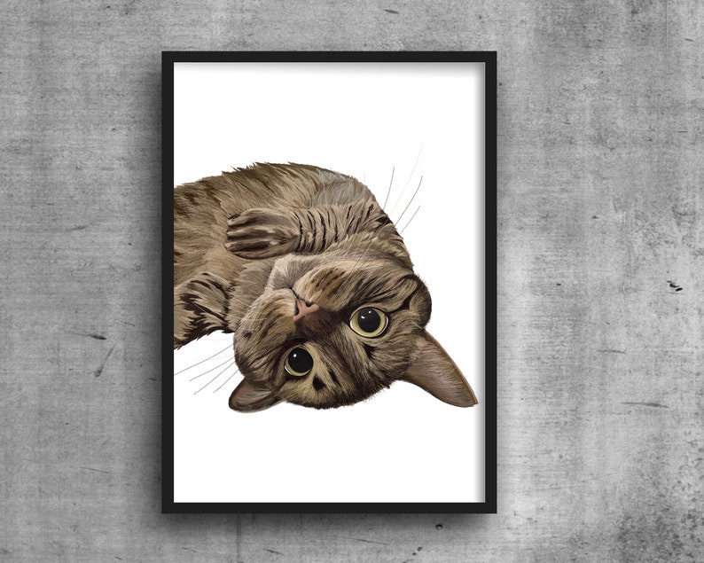 Cat Lover Gift, Cat Home Decor, Cat Nursery Art, Cat Wall Decor, Cat Art Print, Cat Decor, Kids Room Art, Kitten Picture, Cute Cat Gift image 3