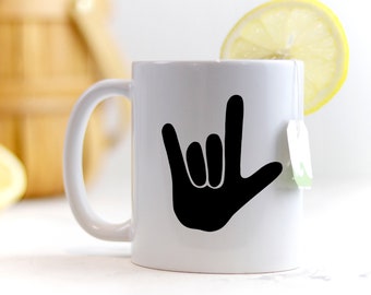 I Love You Sign Language Mug, I Love You Gift, Valentine Gift, 8th Anniversary Gift, I Love You Hand Sign, Sign Language Gift, ASL Gift