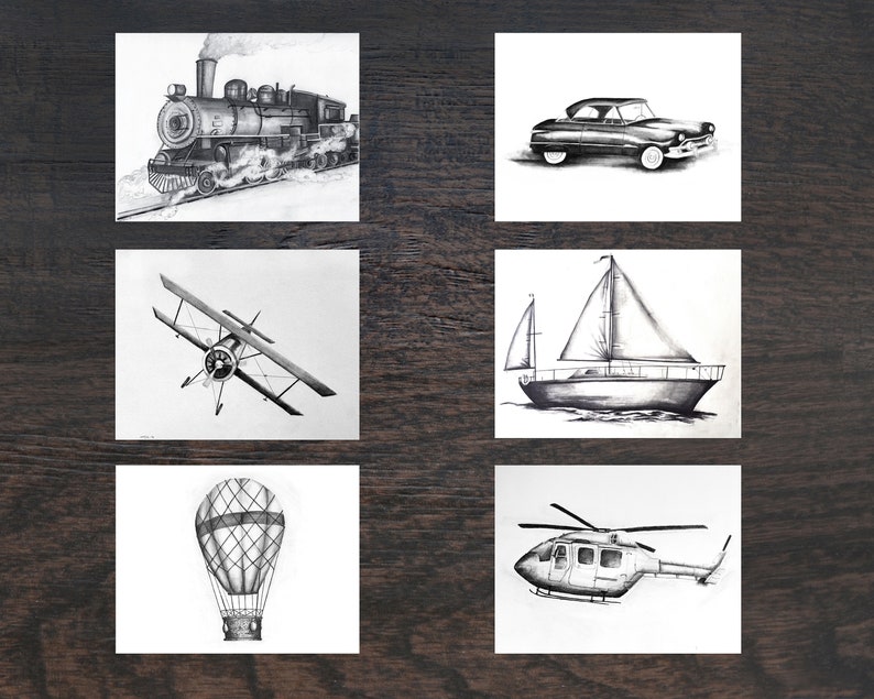Transportation Wall Art Kids Room Wall Decor Vintage - Etsy