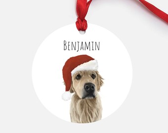 Golden Retriever Christmas Ornament, Dog Lover Ornament, Personalized Christmas Ornament, Custom Name Ornament, 2021 Ornament, Teacher Gift