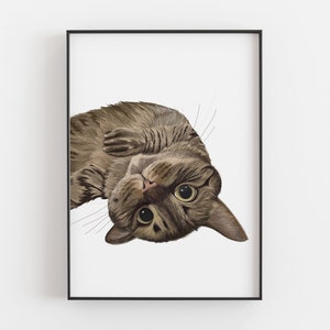 Cat Lover Gift, Cat Home Decor, Cat Nursery Art, Cat Wall Decor, Cat Art Print, Cat Decor, Kids Room Art, Kitten Picture, Cute Cat Gift image 1