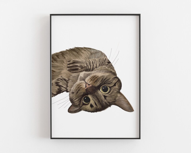 Cat Lover Gift, Cat Home Decor, Cat Nursery Art, Cat Wall Decor, Cat Art Print, Cat Decor, Kids Room Art, Kitten Picture, Cute Cat Gift image 1