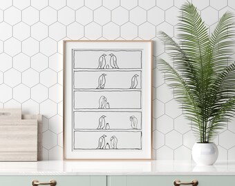 Line drawn penguin comic - Parents