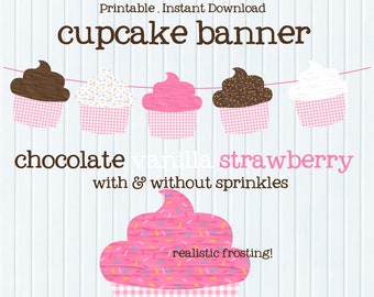 cupcake banner etsy