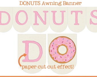 Donuts Awning Banner Donut Party Banner Printable Instant Download
