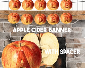 Apple Cider Banner Apple Cider Stand Garland Printable Instant Download