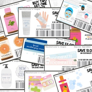 Pretend Play Coupons Health and Beauty Aisle Grocery Store Printables Instant Download