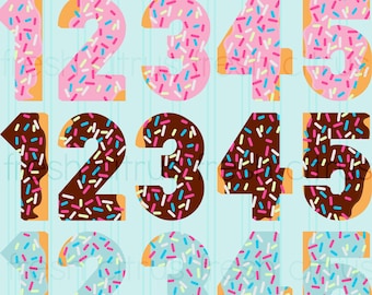 Donut Numbers Banner Printable Instant Download