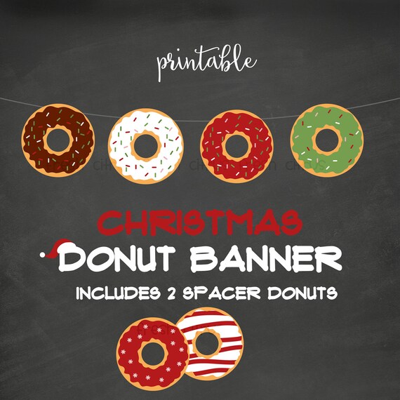 Christmas Donut Banner Donut Decorations Donut Decor Donut Etsy