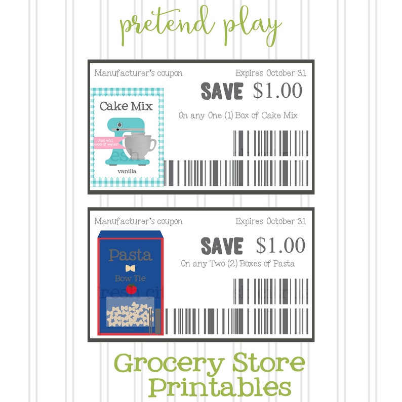 Grocery Store Printables Pretend Play Market Printable Instant Download image 5