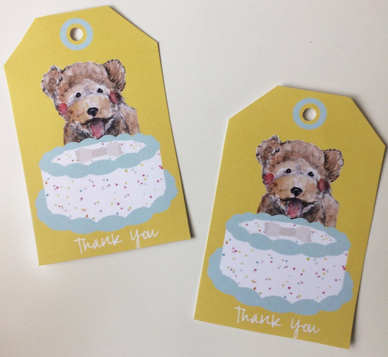 Goldendoodle Birthday Party Thank You Tag Golden Doodle Dog Etsy