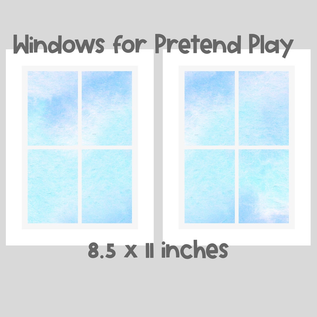 Windows for Pretend Play Blue Sky and Clouds Printable Instant Download ...